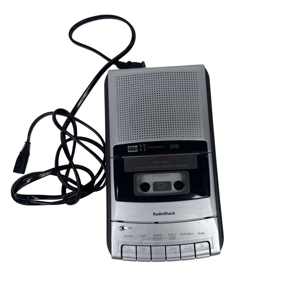 RadioShack CTR-121 Voice-Activated AC/Battery Cassette Recorder With Tape Counte